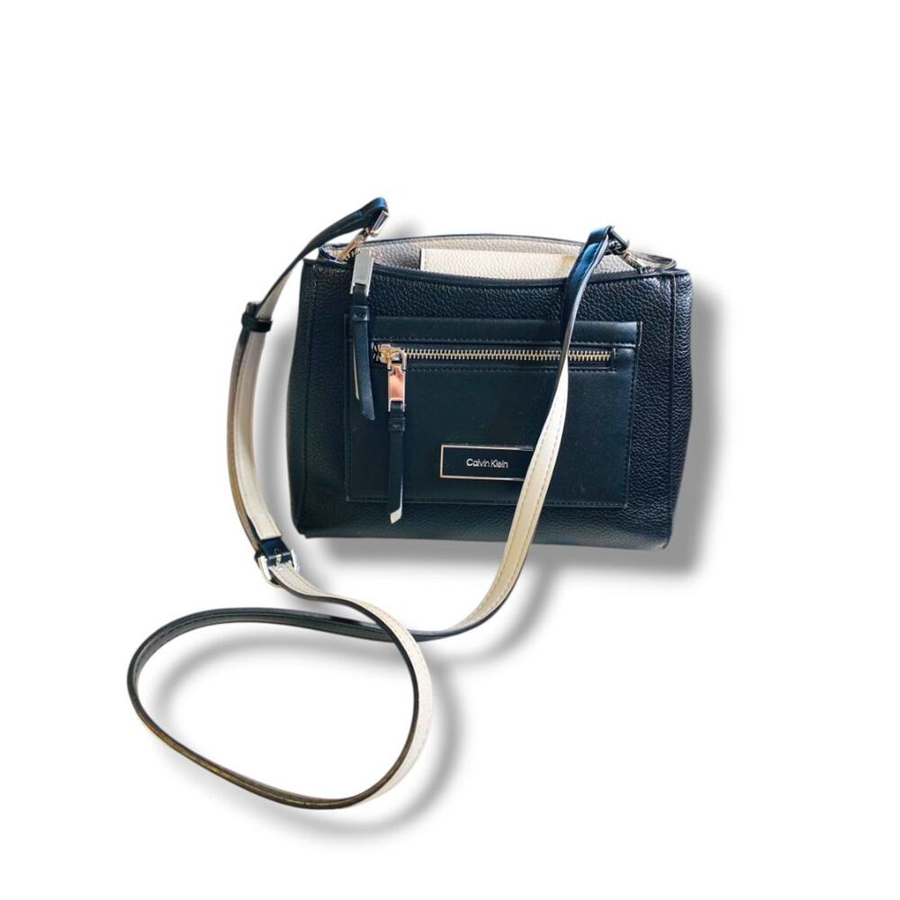 Calvin Klein Vegan Leather Bag Structured Crossbody Hadley Triple Compartment